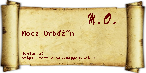Mocz Orbán névjegykártya